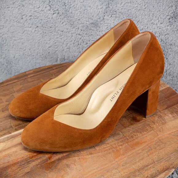 Sarah Flint Cognac Suede perfect round toe pump 70 size 41 - Picture 4 of 8